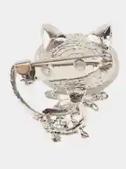 Серебряный брошь с опаловым камнем "Кошка"