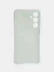 Тёмно-коричневый чехол на Samsung Galaxy M35 / Самсунг Галакси М35 прозрачный, с принтом, защита камеры