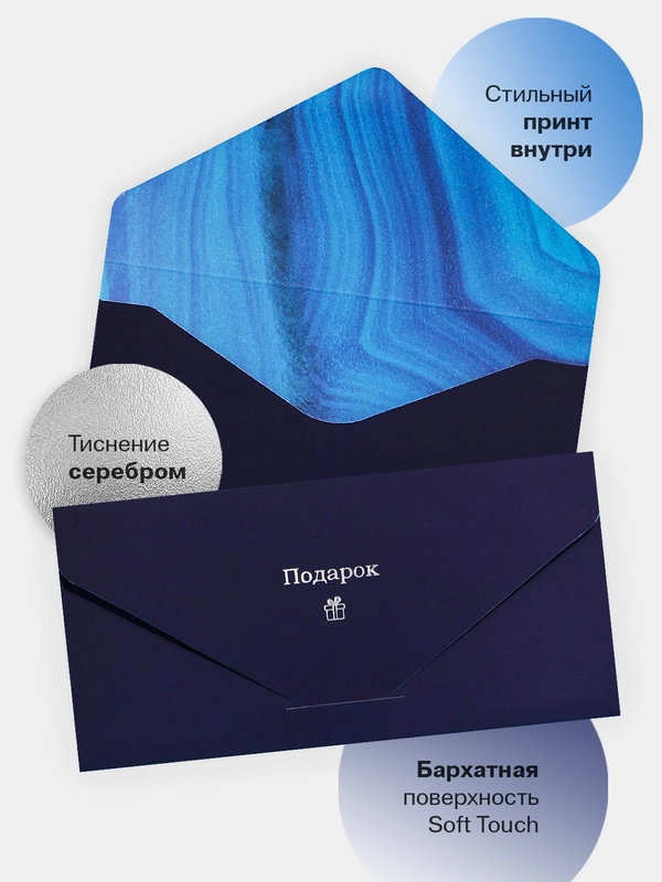 Конверт-открытка подарочный для денег "С днём рождения", 76 видов