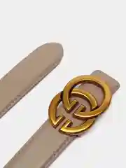 Бежевый женский ремень, из натуральной кожи, в брендированном мешочке