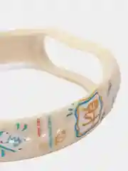 Кремовый ремешок для Xiaomi Mi Band 3/4/5/6/7 с рисунком