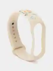 Кремовый ремешок для Xiaomi Mi Band 3/4/5/6/7 с рисунком