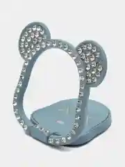 Серый попсокет, держатель для телефона мишка со стразами