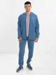 Синий спортивный костюм мужской, на флисе с капюшоном