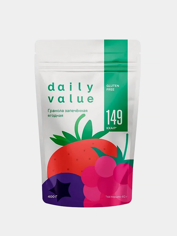 Гранола Daily Value, ягодная, с овсяными хлопьями, 400г
