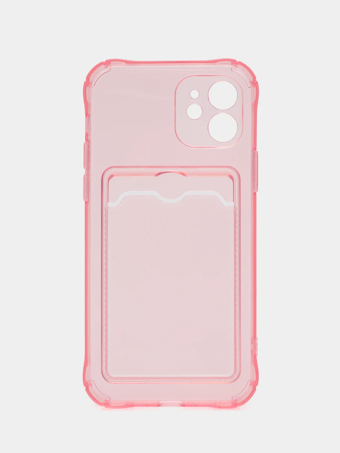Конфетный чехол iPhone, Айфон 12, прозрачный, силиконовый, с карманом для карт