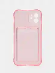 Конфетный чехол iPhone, Айфон 12, прозрачный, силиконовый, с карманом для карт