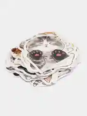 Белый наклейки котики, детские, поощрительные, стикеры 50 штук в наборе