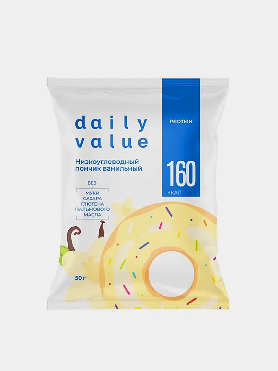 Пончик печеный Daily Value, без муки, без сахара, без глютена, 50г