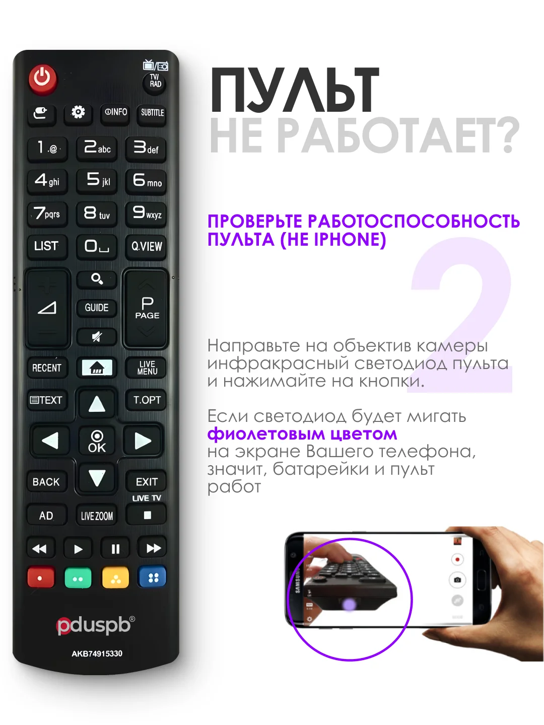 Универсальный пульт дистанционного управления AKB74915330 для телевизора LG Smart TV