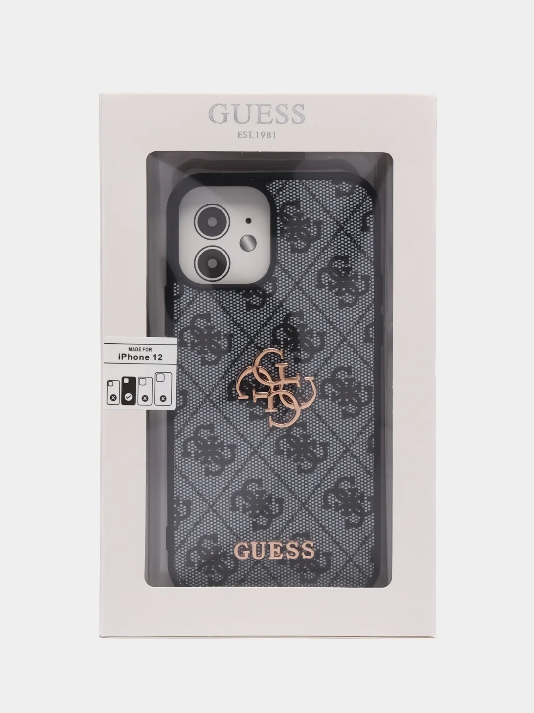 Синий чехол Guess PU leather iPhone 12 из экокожи синий