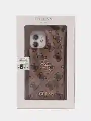 Коричневый чехол Guess PU leather iPhone 12 из экокожи коричневый