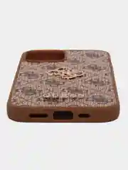 Коричневый чехол Guess PU leather iPhone 12 из экокожи коричневый