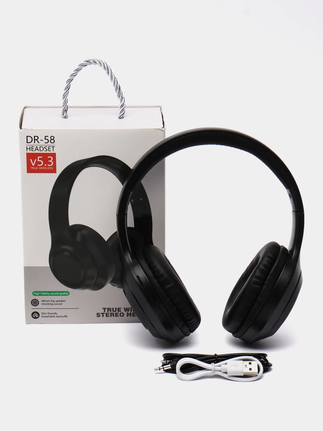 Черный беспроводные наушники DR58, bluetooth, TWS