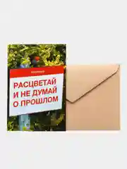 Коралловый меланж открытки большие (10*15 см). Открытка с текстом для мини подарков