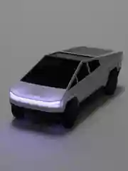 Белый радиоуправляемая машинка Cybertruck Tesla, на пульте управления 1:18 (кибертрак, тесла)
