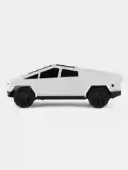 Белый радиоуправляемая машинка Cybertruck Tesla, на пульте управления 1:18 (кибертрак, тесла)
