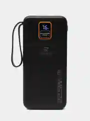 Черный внешний аккумулятор Power Bank с быстрой зарядкой