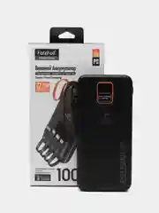 Черный внешний аккумулятор Power Bank с быстрой зарядкой