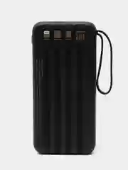 Черный внешний аккумулятор Power Bank с быстрой зарядкой