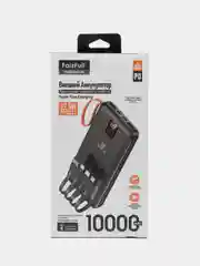 Черный внешний аккумулятор Power Bank с быстрой зарядкой