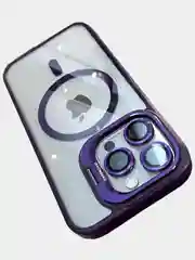 Фиолетовый чехол с подставкой и защитой камер для iPhone Айфон 11, 12, 13, 14, 15, Pro, Pro Max, Plus