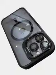 Черный чехол с подставкой и защитой камер для iPhone Айфон 11, 12, 13, 14, 15, Pro, Pro Max, Plus