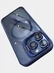 Синий чехол с подставкой и защитой камер для iPhone Айфон 11, 12, 13, 14, 15, Pro, Pro Max, Plus