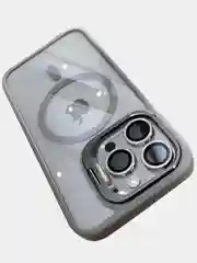 Серый чехол с подставкой и защитой камер для iPhone Айфон 11, 12, 13, 14, 15, Pro, Pro Max, Plus