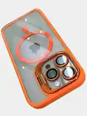 Оранжевый чехол с подставкой и защитой камер для iPhone Айфон 11, 12, 13, 14, 15, Pro, Pro Max, Plus