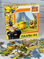 Картонный пазл мозаика гадкий я мультфильм 64 элемента миньоны