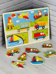 Деревянная игрушка для мальчика транспорт Самолет Поезд