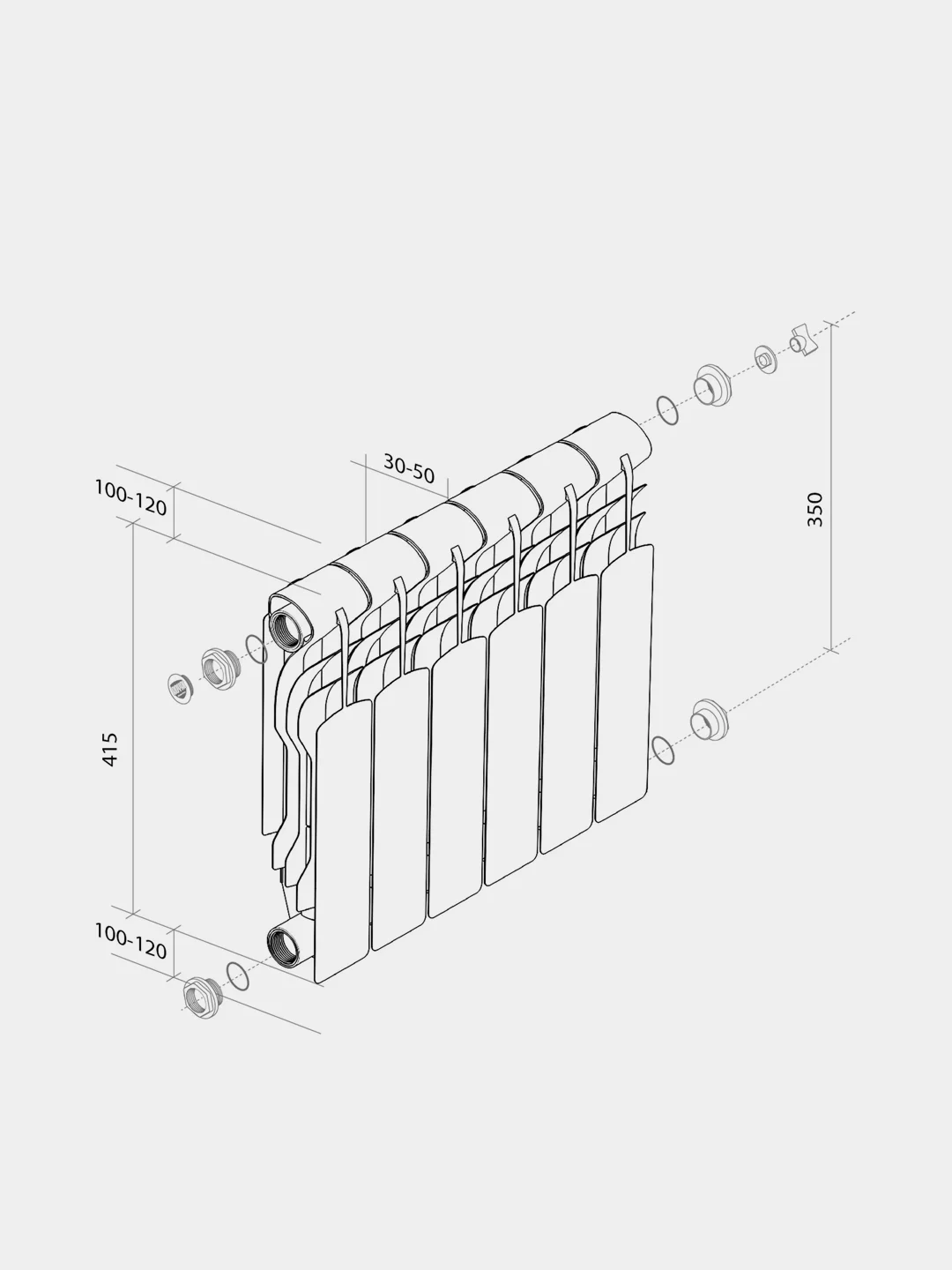 Радиатор Royal Thermo Revolution Bimetall 350 - 12 секций