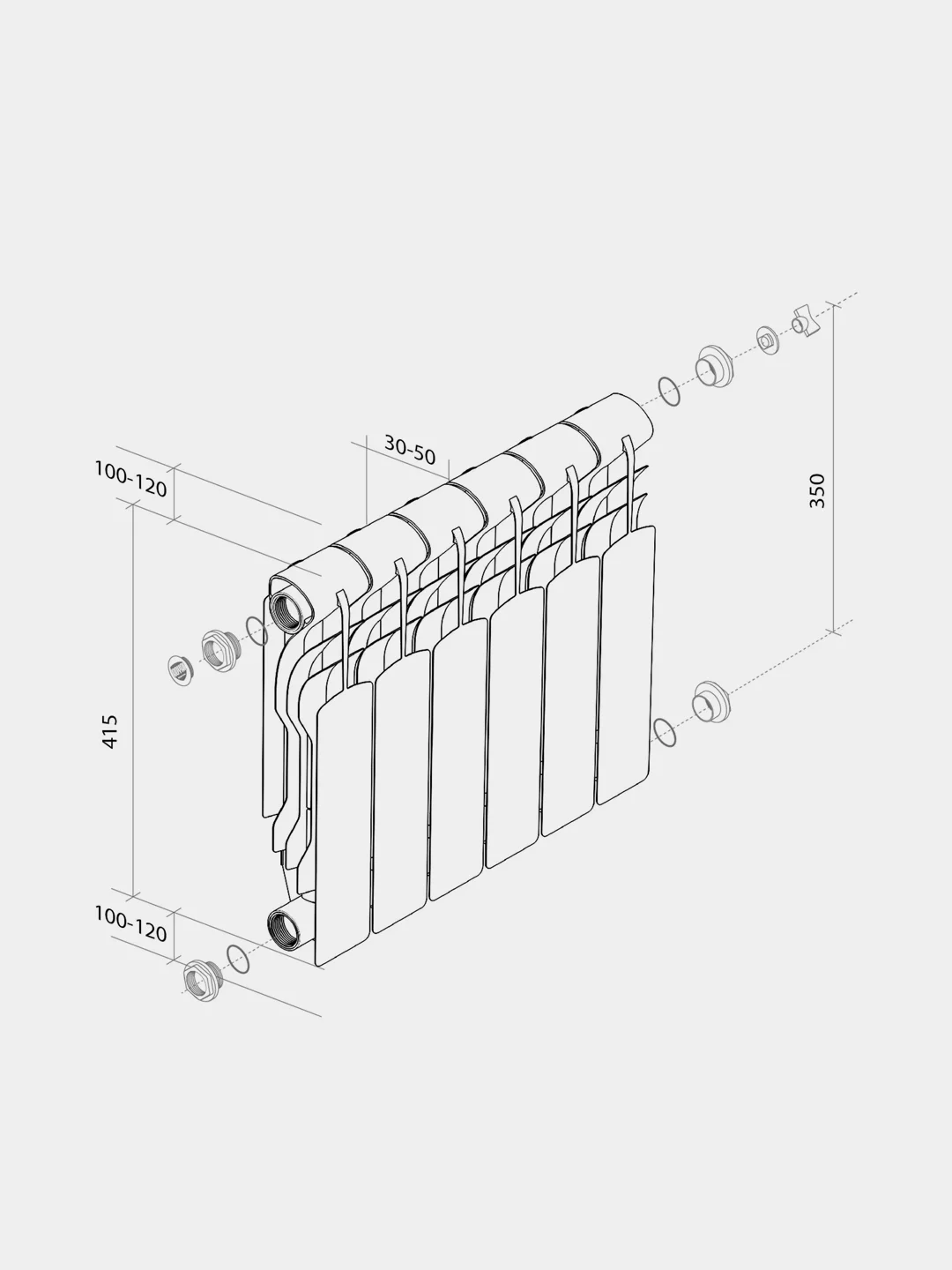 Радиатор Royal Thermo Revolution Bimetall 350 - 10 секций