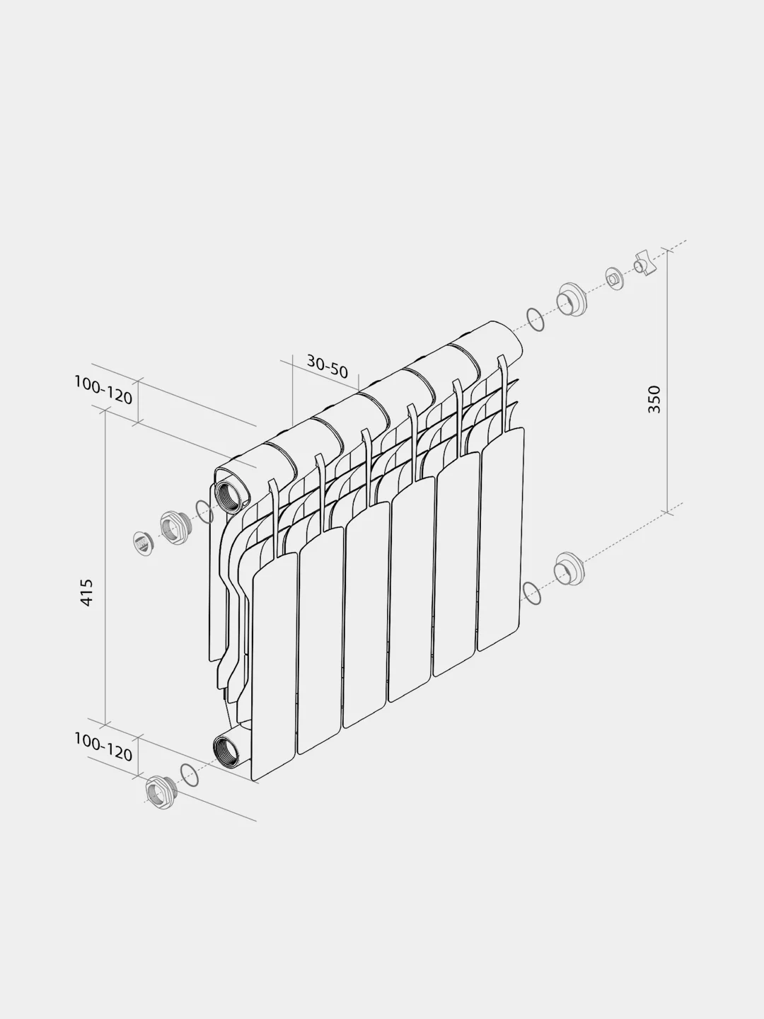 Радиатор Royal Thermo Revolution Bimetall 350 - 4 секции