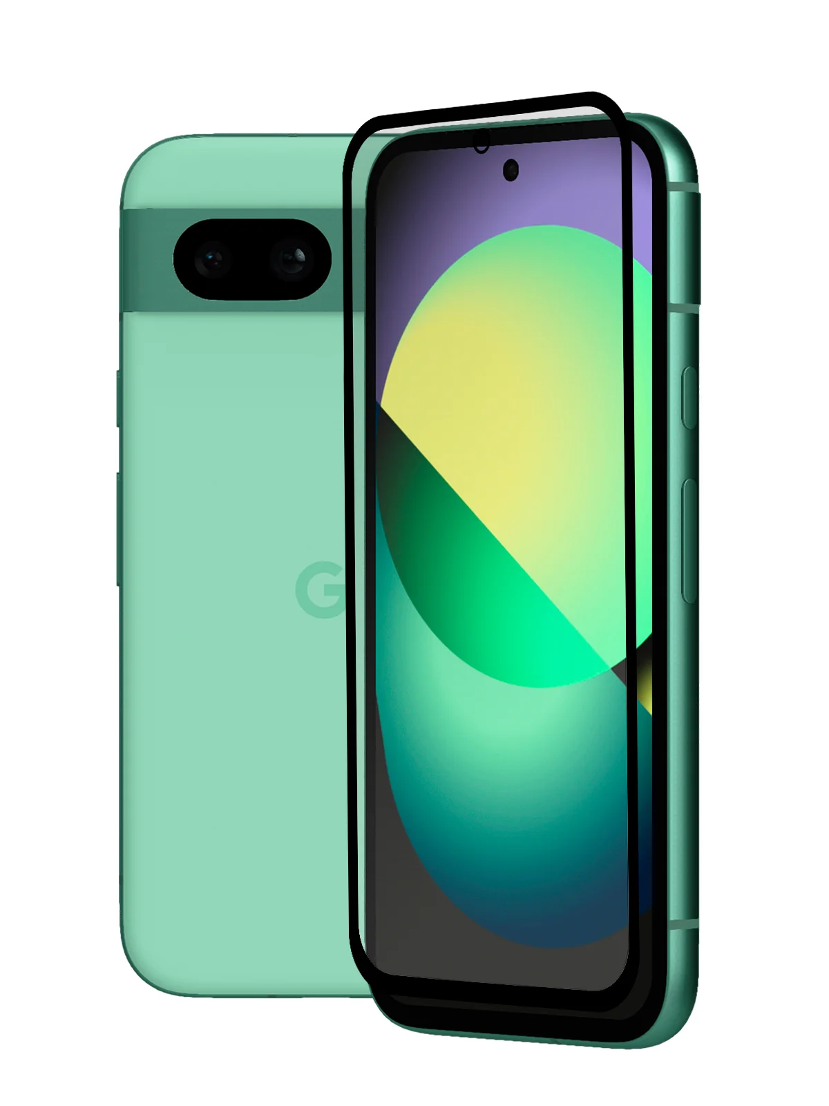 Белый стекло для Google Pixel 8a защитное BROSCORP олеофобное покрытие, матовое, антишпион рамка