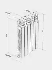 Радиатор Royal Thermo Revolution Bimetall 500 2.0, 8 секций