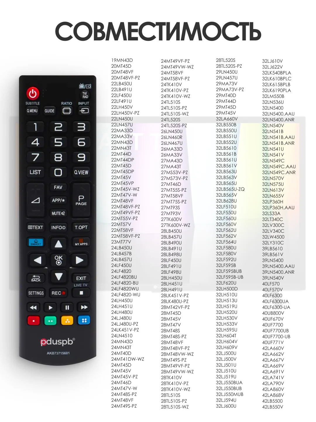 Универсальный пульт LG Smart TV для всех телевизоров Лджи Смарт ТВ / LCD, LED TV