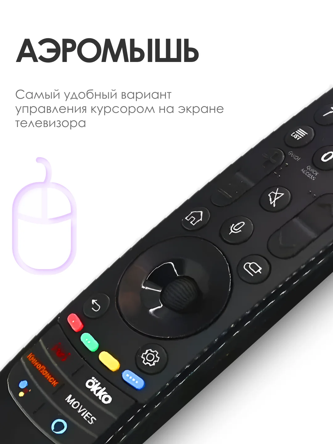 Голосовой пульт LG Magic Remote Smart TV MR21GA с функцией IVI, Окко, Кинопоиск / Смарт ТВ