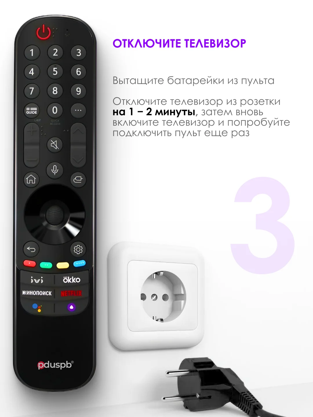 Голосовой пульт LG Magic Remote Smart TV MR21GA с функцией IVI, Окко, Кинопоиск / Смарт ТВ