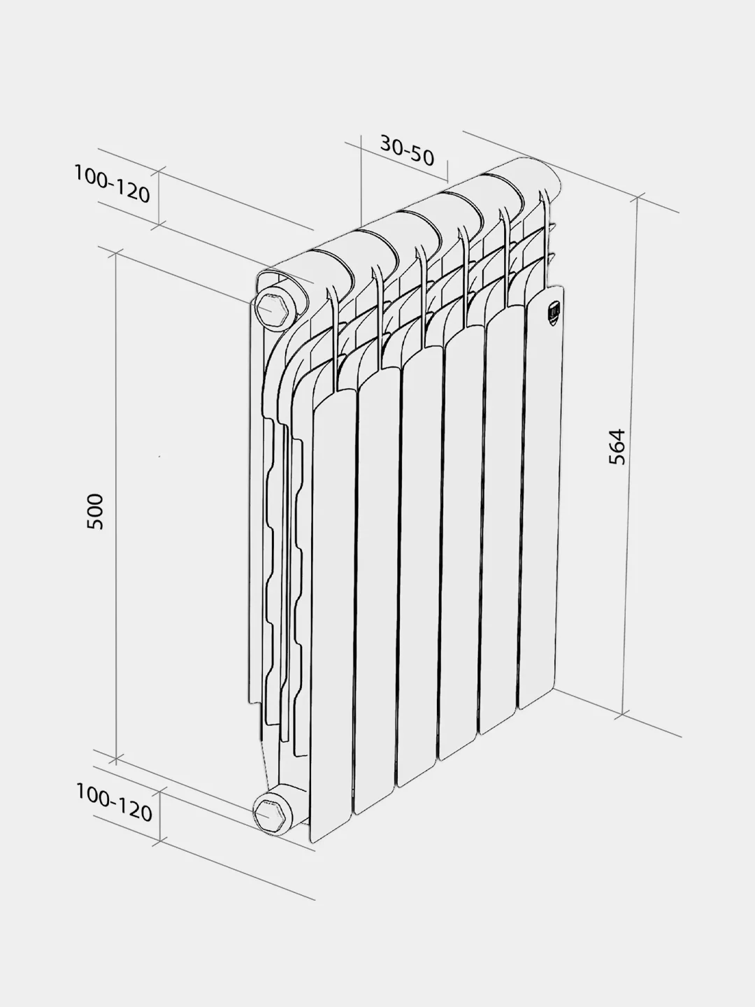 Радиатор Royal Thermo Revolution Bimetall 500 2.0, 12 секций