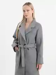 Серый пальто женское, демисезон