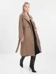 Бежевый меланж пальто женское, демисезон