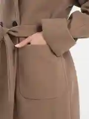 Бежевый меланж пальто женское, демисезон