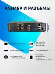 Видеорегистратор гибридный мультиформатный 4-8 каналов AHD 5Mp IP 2Mp видеонаблюдение