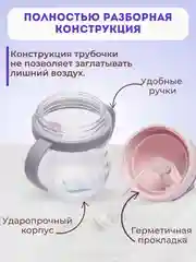 Лавандовый бутылка детская, бутылочка детская с трубочкой, поильник непроливайка, 250 и 350 мл