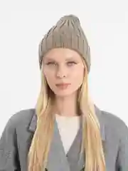 Песочный хаки шапка женская, вязаная