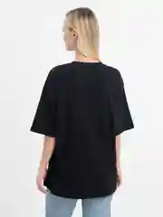 Черный футболка оверсайз "Focus" унисекс, с принтом, хлопок, Oversize T-Shirt printed, cotton
