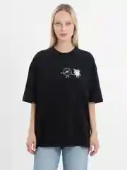 Черный футболка оверсайз "My heart" унисекс, с принтом, хлопок, Oversize T-Shirt printed, cotton