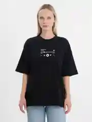 Черный футболка оверсайз "Плеер" унисекс, с принтом, хлопок, Oversize T-Shirt printed, cotton